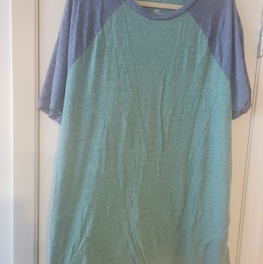 Men’s Sonoma Green/Blue Colorblock Short Sleeve T Tee Shirt 2XB/2XL